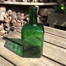 Vintage SQUIRES London Dry Gin Empty 1/2 Gallon Green Glass Bottle