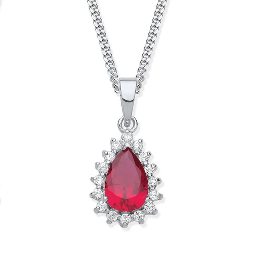 Sterling silver ruby cz - silver,