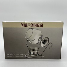 Wine Enthusiast Brandy Warmer Set Stand Votive Candle 9oz Snifter New Open Box