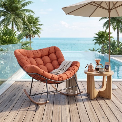 Outdoor garden papasan rocking - outdoor,