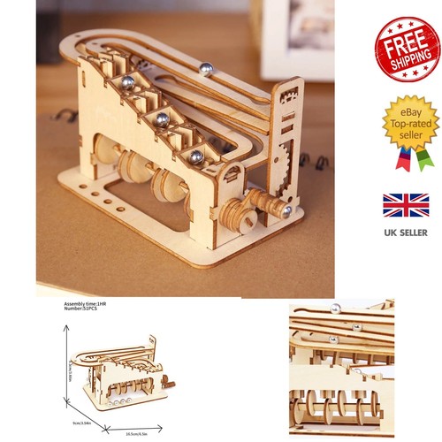 Wooden marble run mechanical - run,