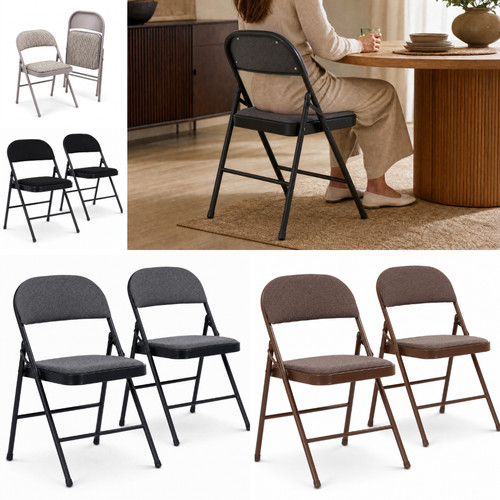 Padded fabric folding chair - padded,
