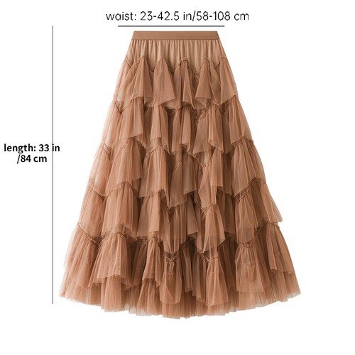 Women layered ruffled tulle - layered,
