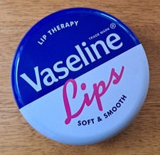 Vaseline Lips Large Advertising Tin Blue & White 15 cm x 5 cm