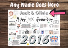 Personalised 10th Wedding