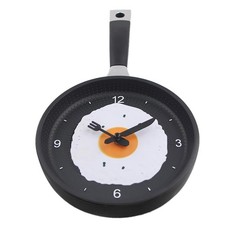 Pan with Fried egg Shape Wall Clock for kitchen bedroom