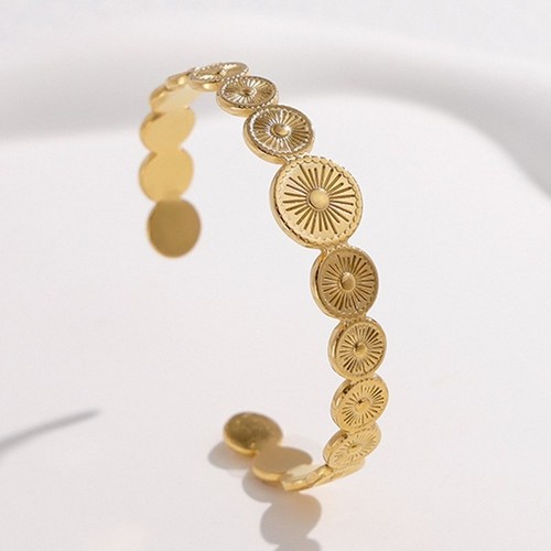 18k gold plated bangle - gold,
