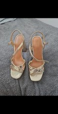 Ladies Gold River Island Heel Shoes Size 5 