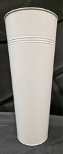 White Gloss Flower Bucket Vase For Display 40cm X 17cm Iron (Stand Available)