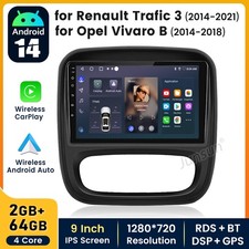 64GB CarPlay Stereo For Vauxhall Vivaro B 2014-2019 Android 14 GPS Nav Car Radio