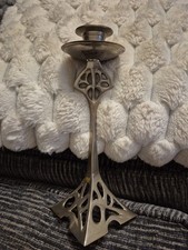 Vintage Art Nouveau Jugendstil Silver Plated single  Candlestick 25cm
