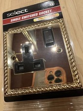 Set of 2 Georgian Brass Single Switch Socket 1 Gang Vintage Antique  Old Style