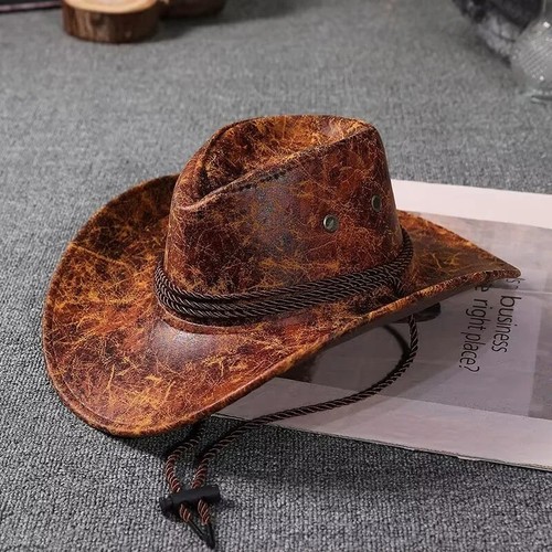Vintage faux leather cowboy - faux,