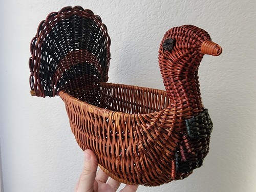 Vintage wicker turkey woven - vintage,