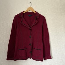 Boden Burgundy 100% Boiled Wool Blazer Jacket Size L