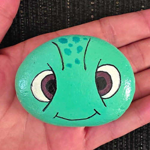 Hand painted green - green, rock