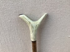 Red Deer Antler Walking Hazel Thumb Stick  No.4