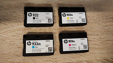 HP 932 Black + 933XL Cyan Magenta Yellow Ink Cartridges, Genuine NO OUTER BOX
