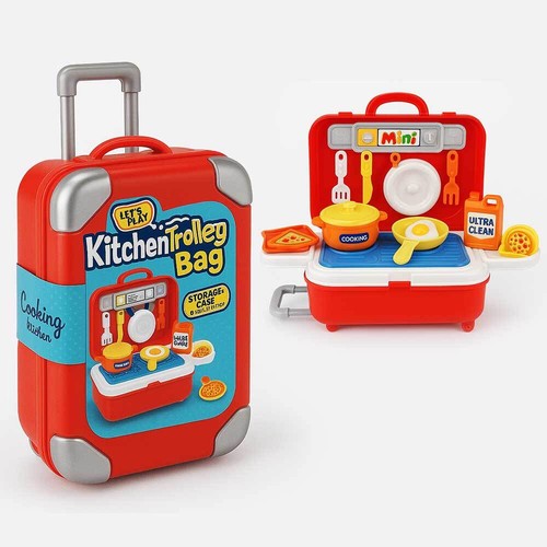 Red kitchen suitcase playset - suitcase,