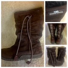 Cushe Waterproof  Winter Boots Women size 10 EUR 41 Cascade Zip Brown Suede Warm