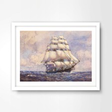 GALLEON SHIP PAINTING SEASIDE