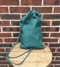 Burberry Prorsum Mens Green Leather Duffle Bag 2014 Ladies Unisex Drawstring