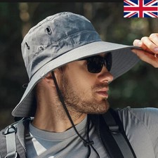 Mens Sun Hat Wide Brim Waterproof UV Protection Safari Bucket Fishing Hiking NEW