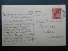 1922 RAVENGLASS RSO CUMBERLAND Railway Postmark Marshall Mickley Ripon Yorkshire