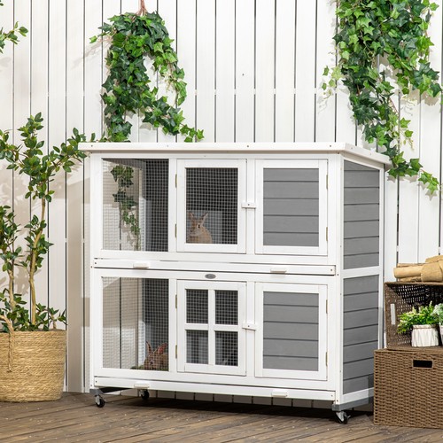 Pawhut rabbit hutch - rabbit, guinea