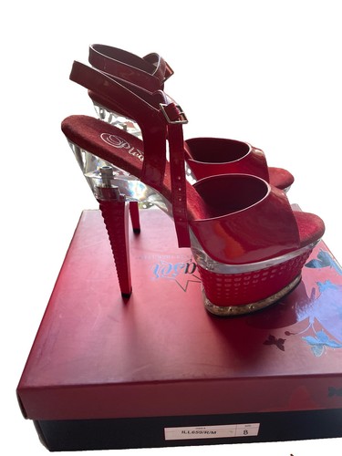 Red stripper heels platform - 6",