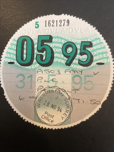 Old vintage tax disc - vintage, may