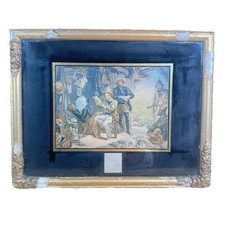 Antique George Baxter Print  'Australia. News from Home' Gold Gilt Frame
