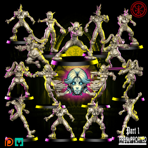 Elven cyberpunk team themed - team,