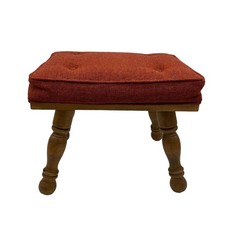 Vintage Footstool Ottoman Wood
