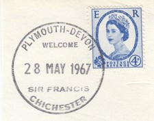 4d Definitive GB Used  Sir Francis Chichester Plymouth 1967 ON PIECE CLE(106191)