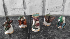 Pewter China Butterfly Thimble Bundle x5 Hand Painted Set G