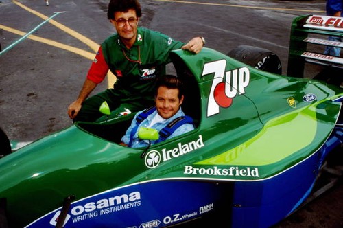 Eddie jordan with his - jordan, f1