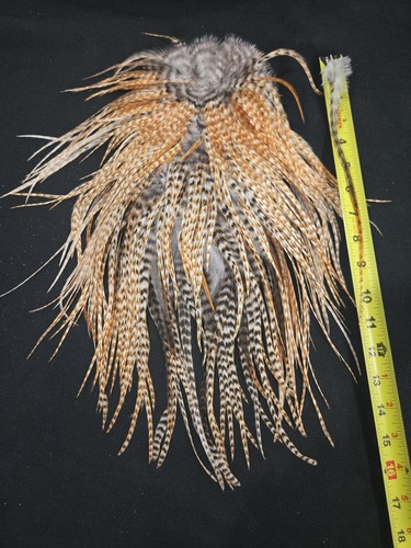 Barred ginger rooster saddle - rooster,
