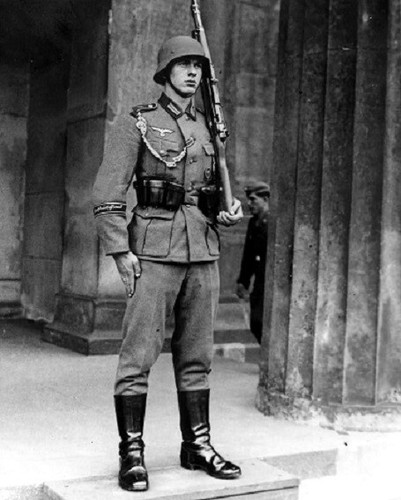 German soldier standing - standing, guard