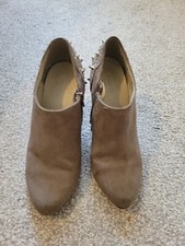 Ladies zip up suede feel ankle