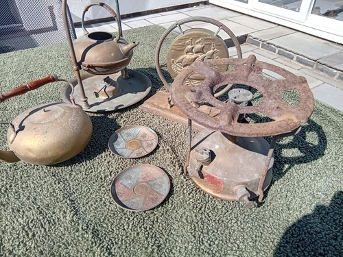 Monitor brass stove kettle - stove,