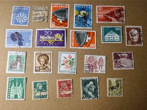 Vintage swiss stamps - stamps, lot