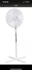 Stand Fan 16" White Electric Cooling Fan, 3-Speed, Floor-Standing, Pedestal