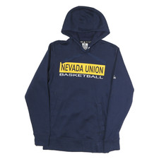 ADIDAS Mens Navy Blue Nevada Union Basketball Hoodie M Cotton Casual Sportswear