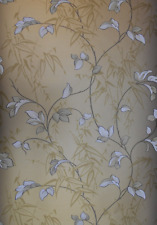 151533 JAPANESE PEONY GOLD BEIGE LEAVES DESIGN WALLPAPER