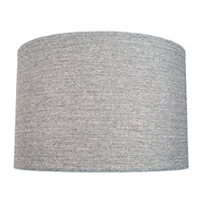 Modern and Sleek 30cm Width Light Grey Linen Fabric Drum Lamp Shade 60w Maxim...