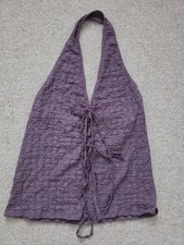 Brand New Zara Purple Halter Neck Top Size Medium, Pretty, Ties At Front