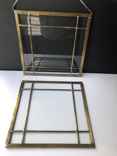 Pair faux leaded - pair, glass