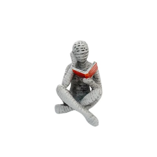 Resin thinker figurine orange - figurine,