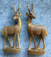 Pair Vintage Wooden Antelope /